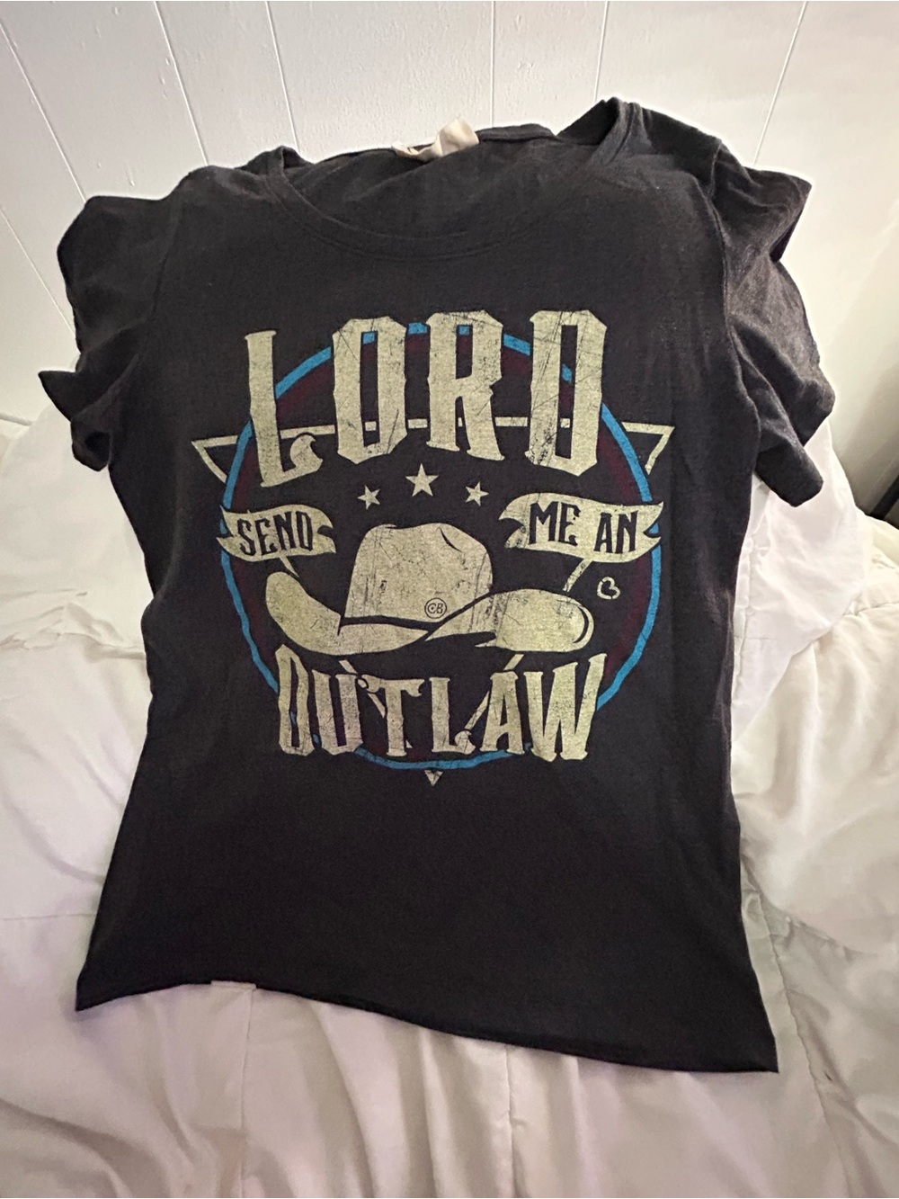 Women’s Black 'Lord Send Me An Outlaw' Graphic Tee
